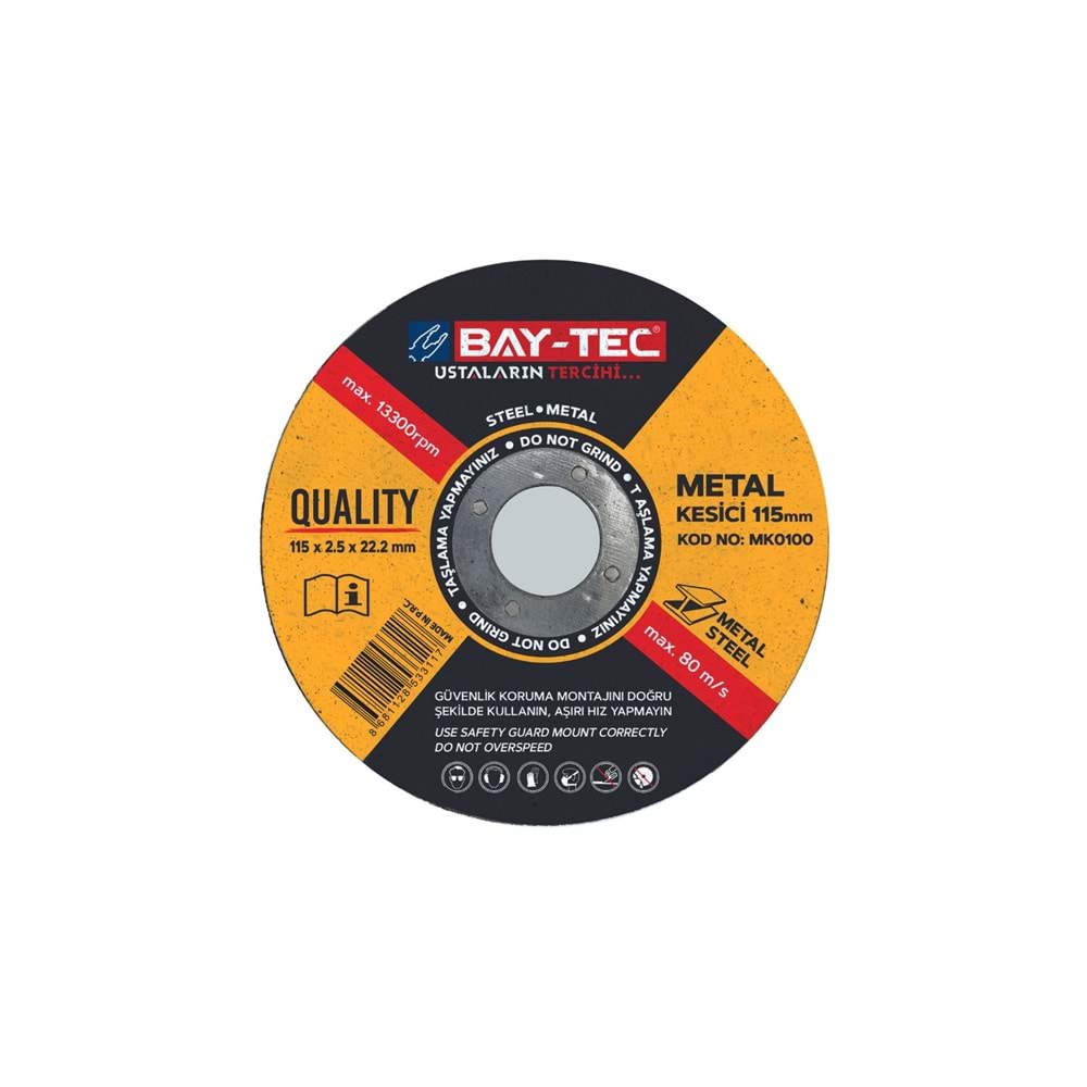 BAY-TEC DEMİR KESME TAŞI 115*2.5*22.22 MM SİYAH