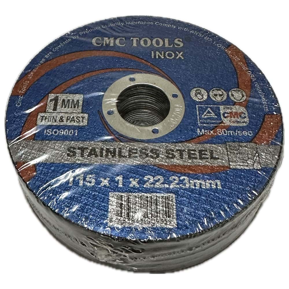 CMC METAL DEMİR KESME TAŞI 115*1.0*22.23 MM MAVİ