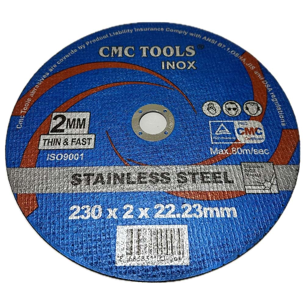 CMC METAL DEMİR KESME TAŞI 230*2*22.23 MM MAVİ