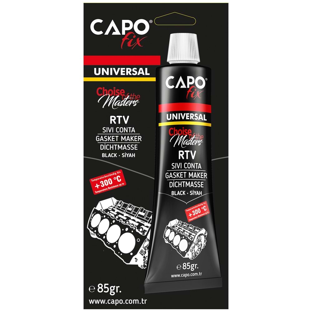 CAPOFİX SIVI CONTA + 300 DERECE 85 GR SİAH