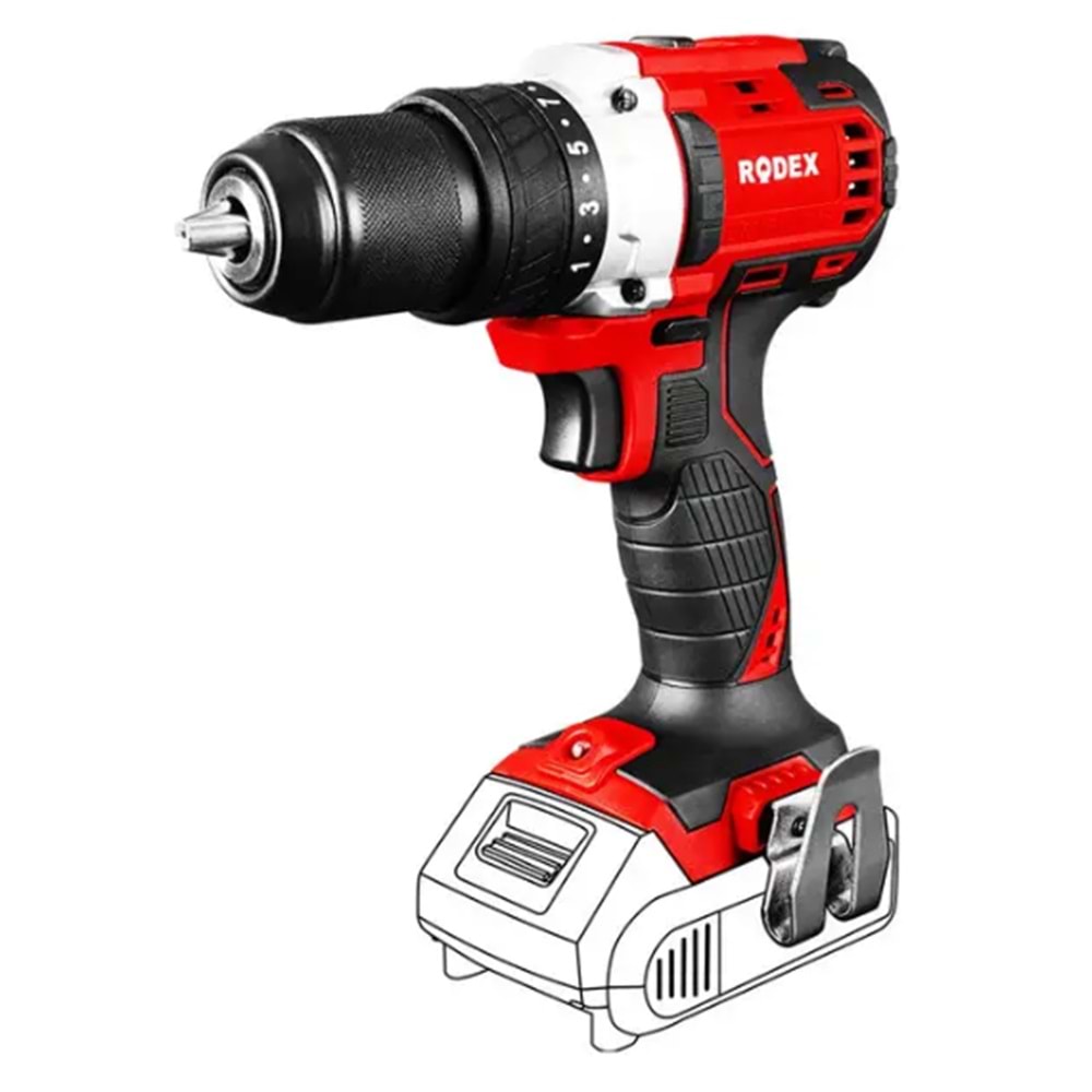 RODEX BMC AKÜLÜ KÖMÜRSÜZ MATKAP 2 VİTES 13 MM 500/1800 RPM 50NM 20V RPX2330