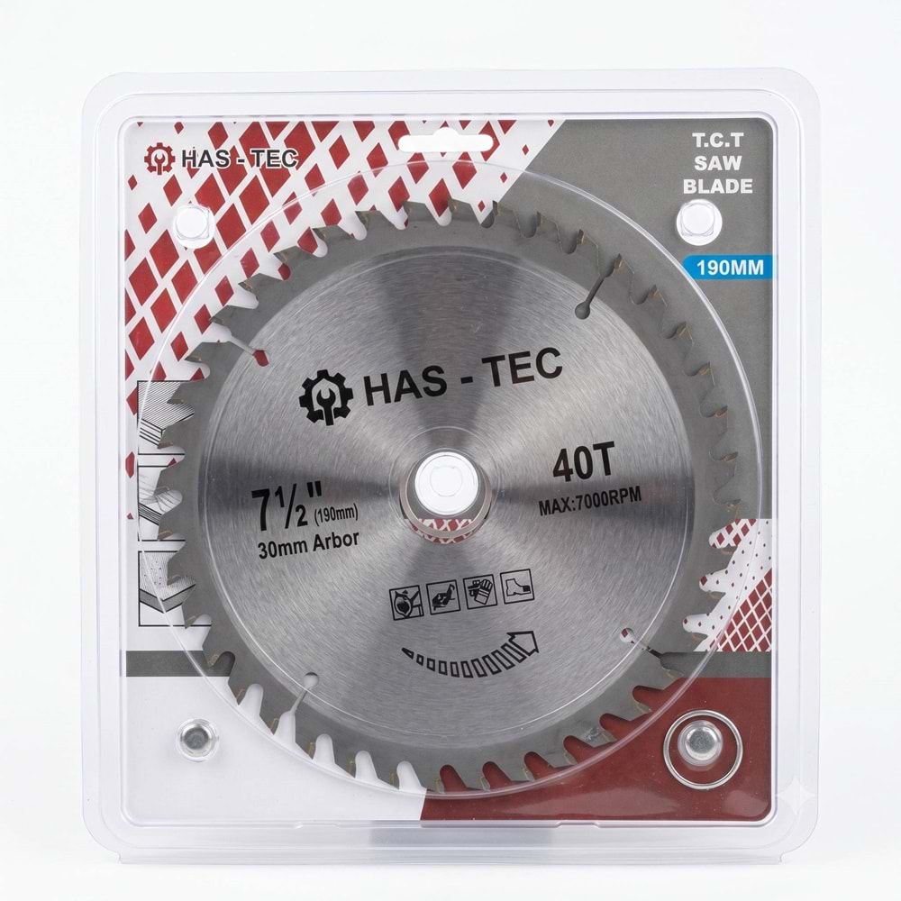 DAİRE TESTERE BIÇKISI SUNTA 190*24.5 MM*40 T HAS-TEC