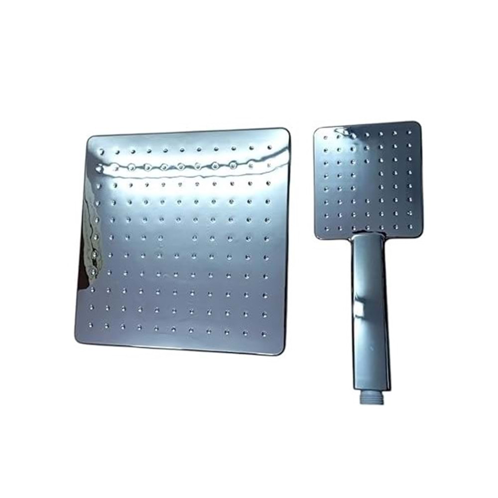 DUŞ SÜZGECİ ROBOT 2Lİ SET KARE KROM BEYAZ YAŞ