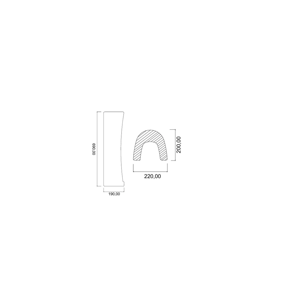 LAVABO AYAĞI OVAL UZUN 12KG STİLVİT STL-032