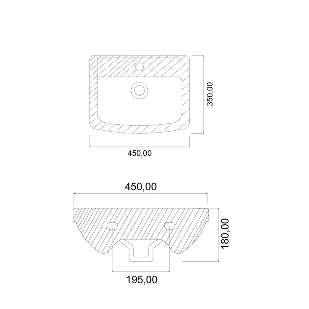 LAVABO 35*45 VEGA 20KG STİLVİT STL-022