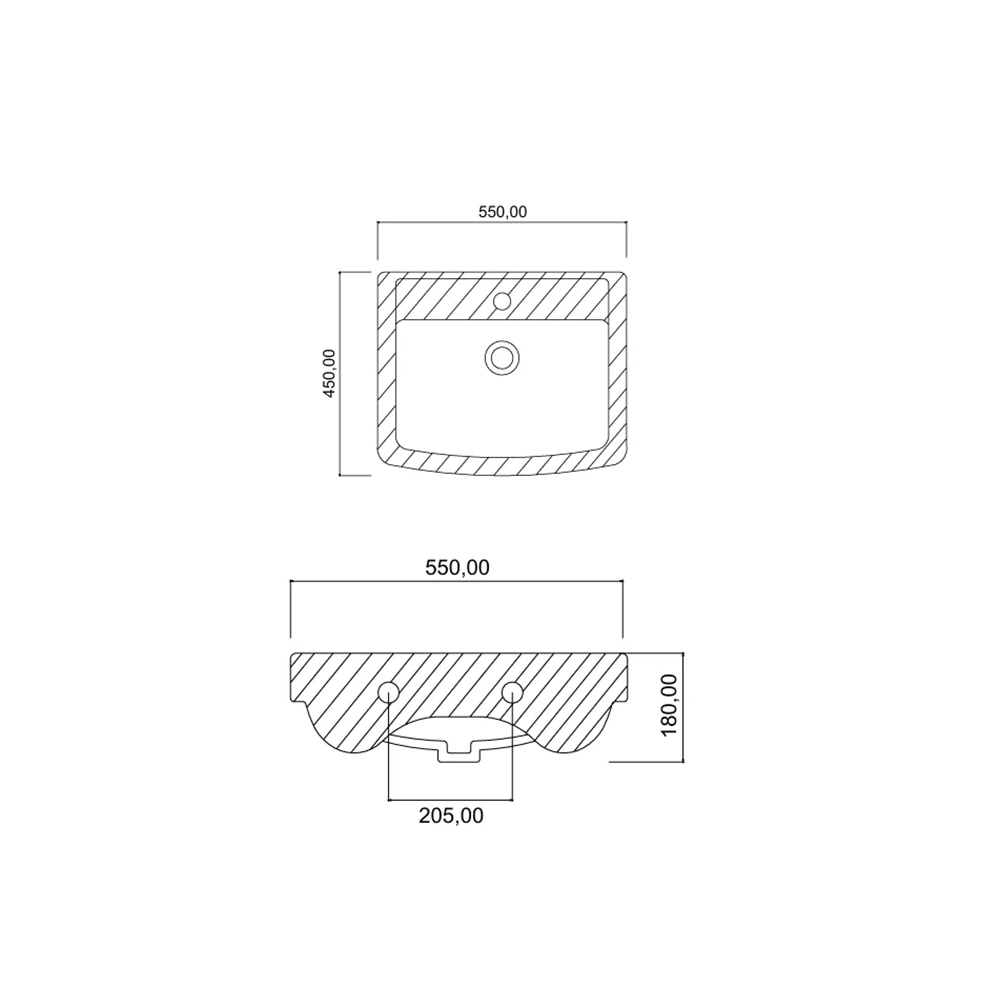 LAVABO 45*55 VEGA STİLVİT STL-025