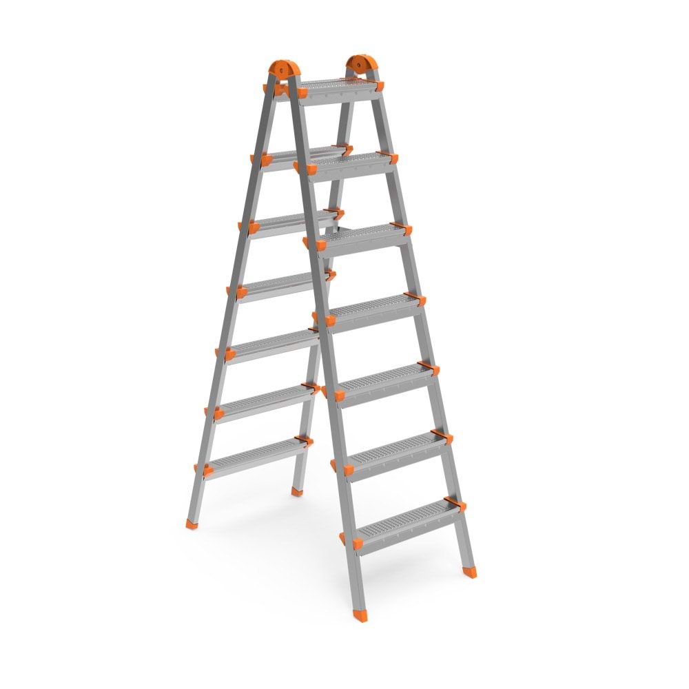 MERDİVEN ÇİFT ÇIKIŞ GALVANİZ 7 BASAMAK SİLVER PERİLLA