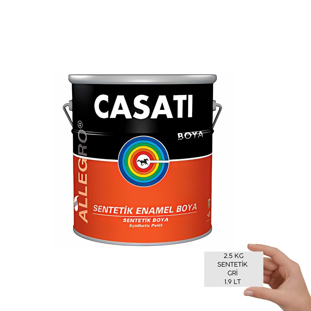CASATİ ALLEGRO SENTETİK ENAMEL BOYA 2.5 KG (1.9 LT) GRİ