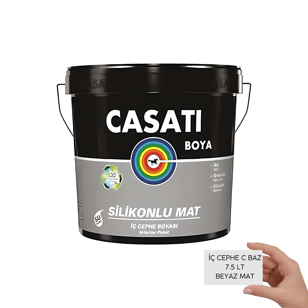 CASATİ İÇ CEPHE C BAZ SİLİKONLU MAT BOYA 7.5 LT BEYAZ