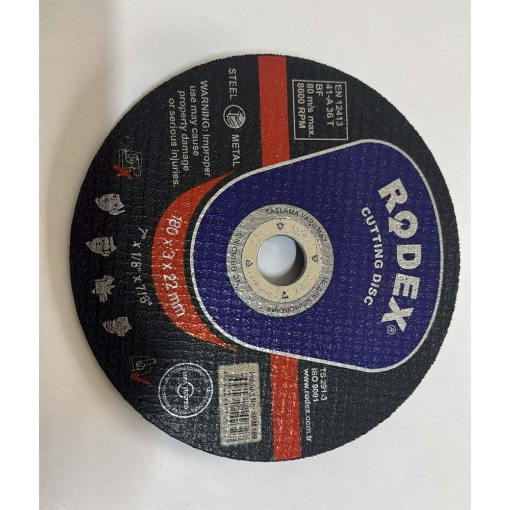 METAL KESME TAŞI-METAL-180X3,0X22-RODEX-SİYAH SRM180
