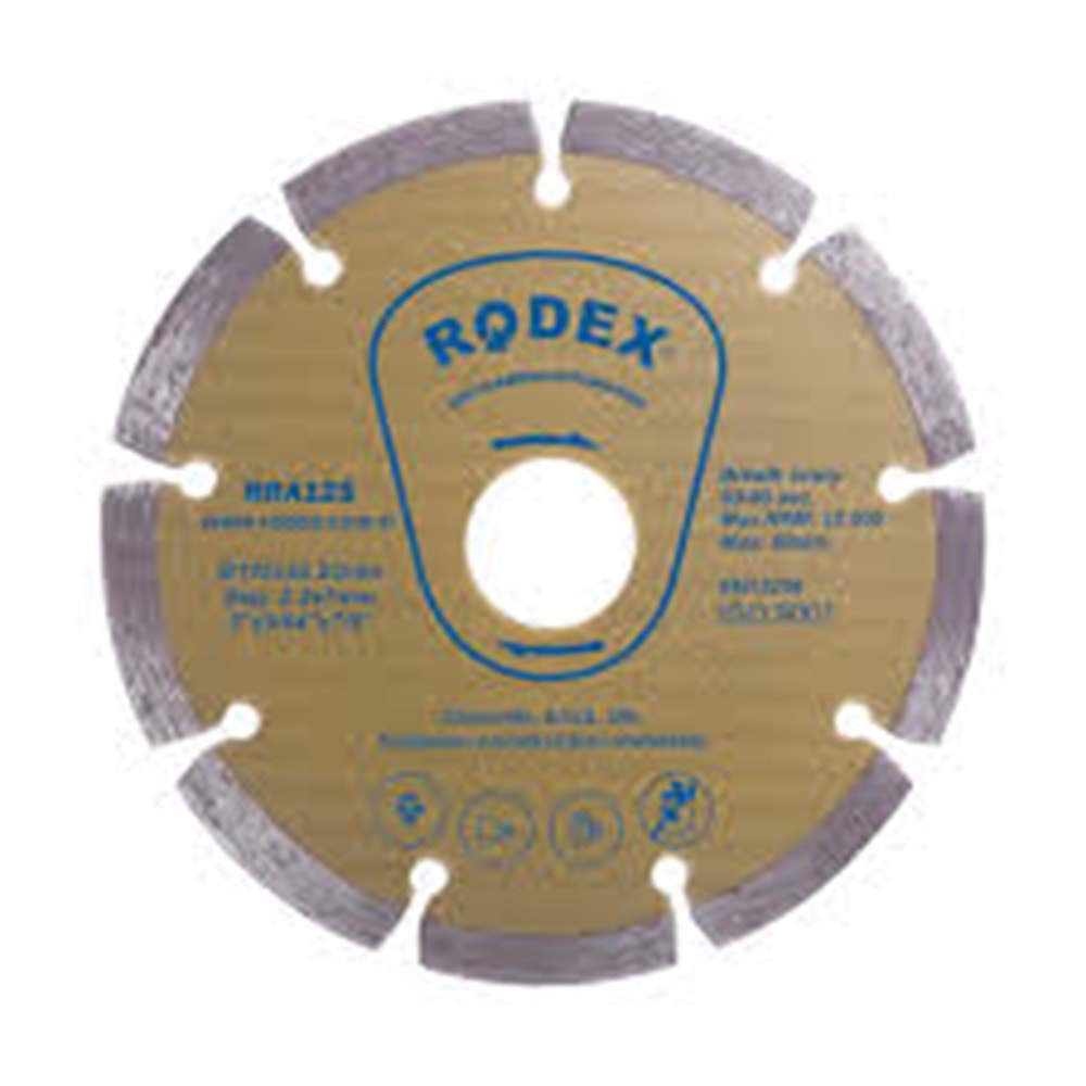 RODEX SOKETLİ TİP ELMAS KESME DİSKİ ÜNİVERSAL 230 MM SARI RRA230