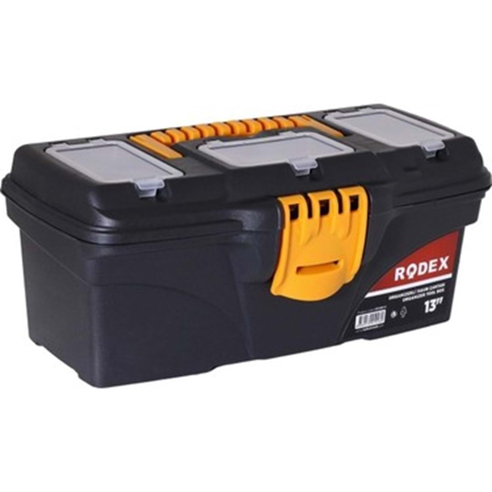 RODEX PLASTİK TAKIM ÇANTASI ORGANİZERLİ 13 İNÇ SARI-SİYAH OTC0013