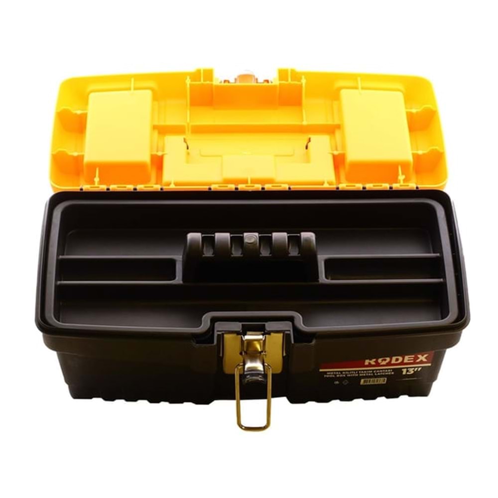 RODEX METAL KİLİTLİ PLASTİK TAKIM ÇANTASI 16 İNÇ SARI-SİYAH OTCM016