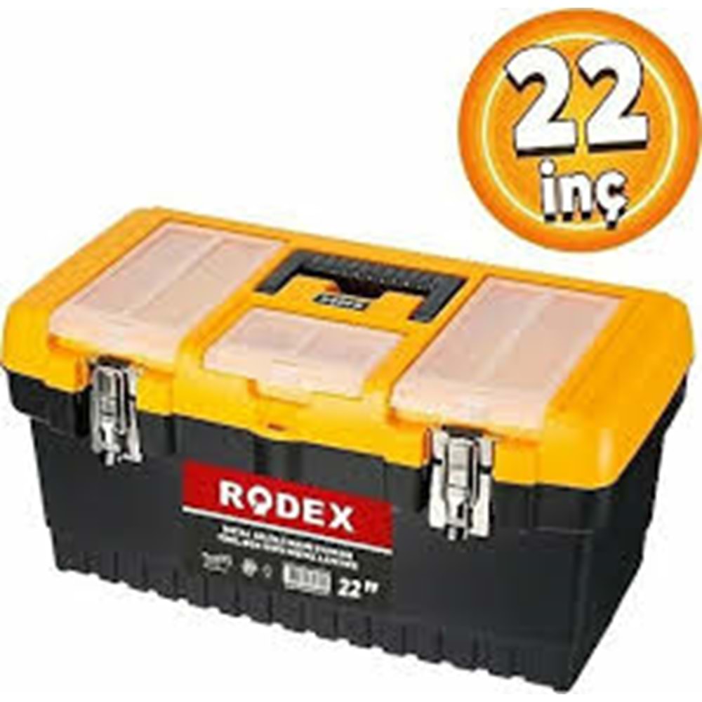 RODEX METAL KİLİTLİ PLASTİK TAKIM ÇANTASI 22 İNÇ SARI-SİYAH OTCM022