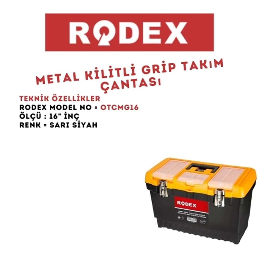 RODEX METAL KİLİTLİ TAKIM ÇANTASI 16 İNÇ SARI-SİYAH OTCMG16