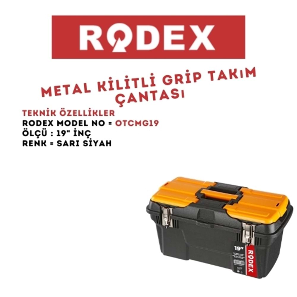 RODEX METAL KİLİTLİ TAKIM ÇANTASI 19 İNÇ SARI-SİYAH OTCMG19