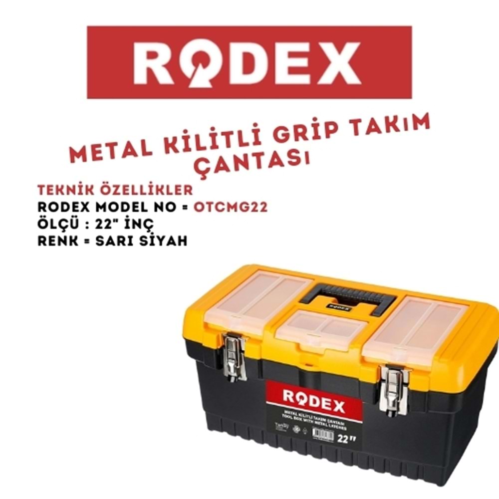 RODEX METAL KİLİTLİ TAKIM ÇANTASI 22 İNÇ SARI-SİYAH OTCMG22