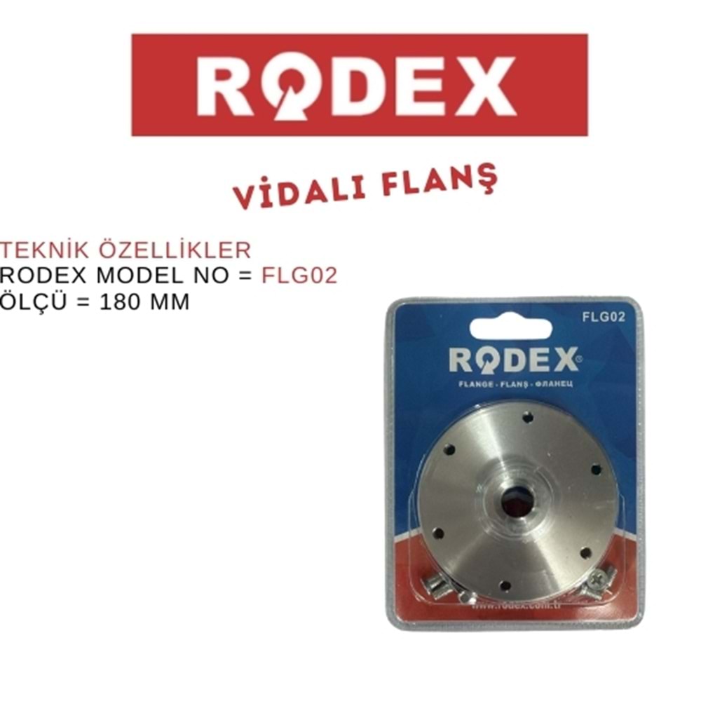 RODEX VİDALI FLANŞ 180 MM SİLVER FLG02