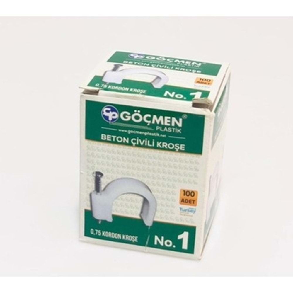 KROŞE ÇELİK ÇİVİLİ NO:1-100 ADET BEYAZ GÖÇMEN