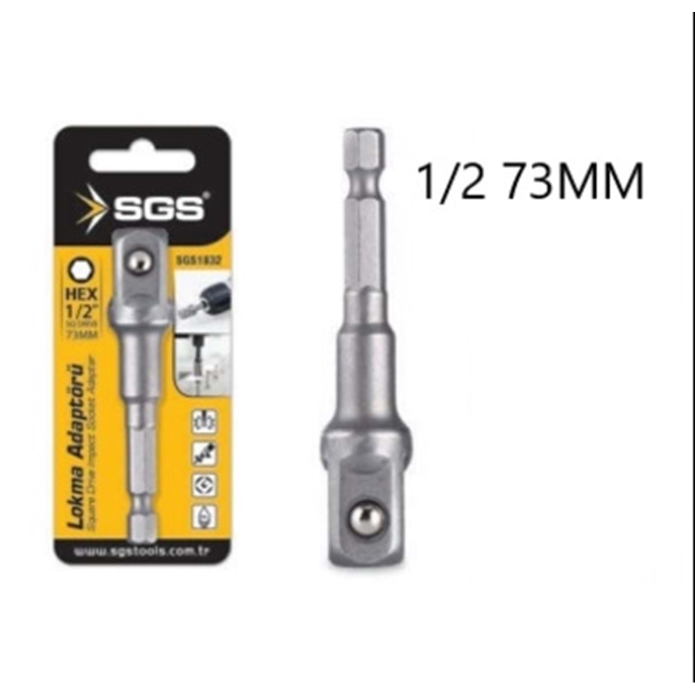LOKMA ADAPTÖRÜ-HEX PLUS-1/2 ''*73 MM-SGS-SİLVER