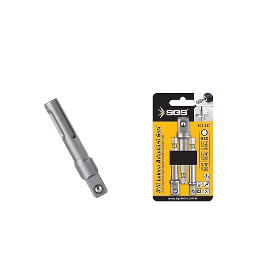 LOKMA ADAPTÖRÜ-SDS PLUS-3/8''-60 MM-SGS-SİLVER