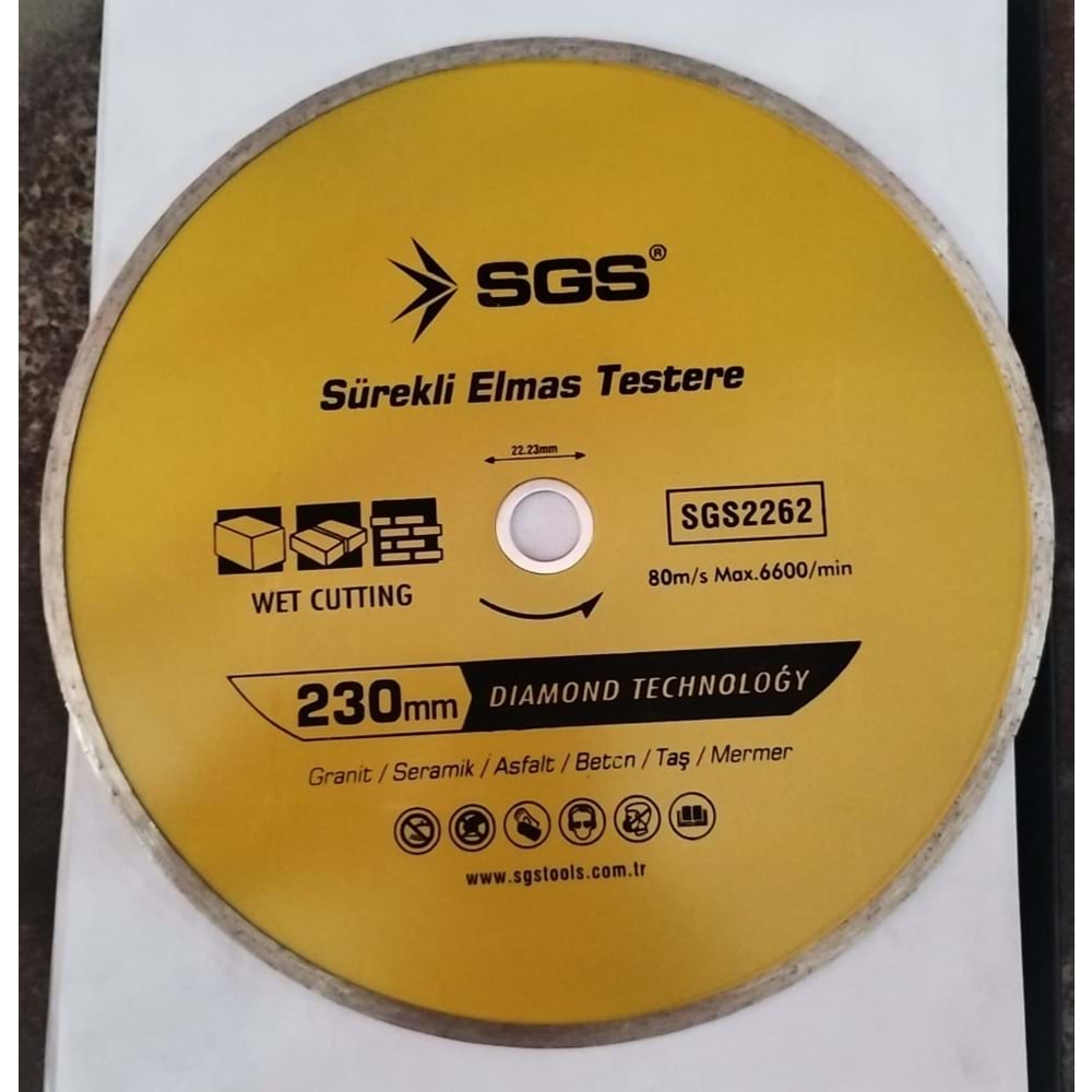 SERAMİK KESME TEPSİ-ISLAK KESİM-230 MM-SGS-SARI