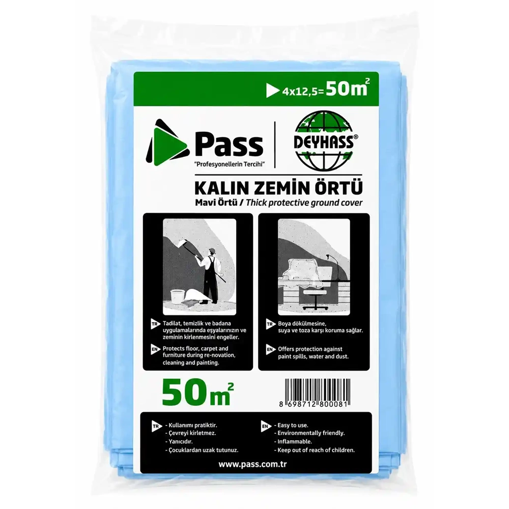 KORUYUCU ÖRTÜ KALIN 4*12,5=50 M MAVİ PASS