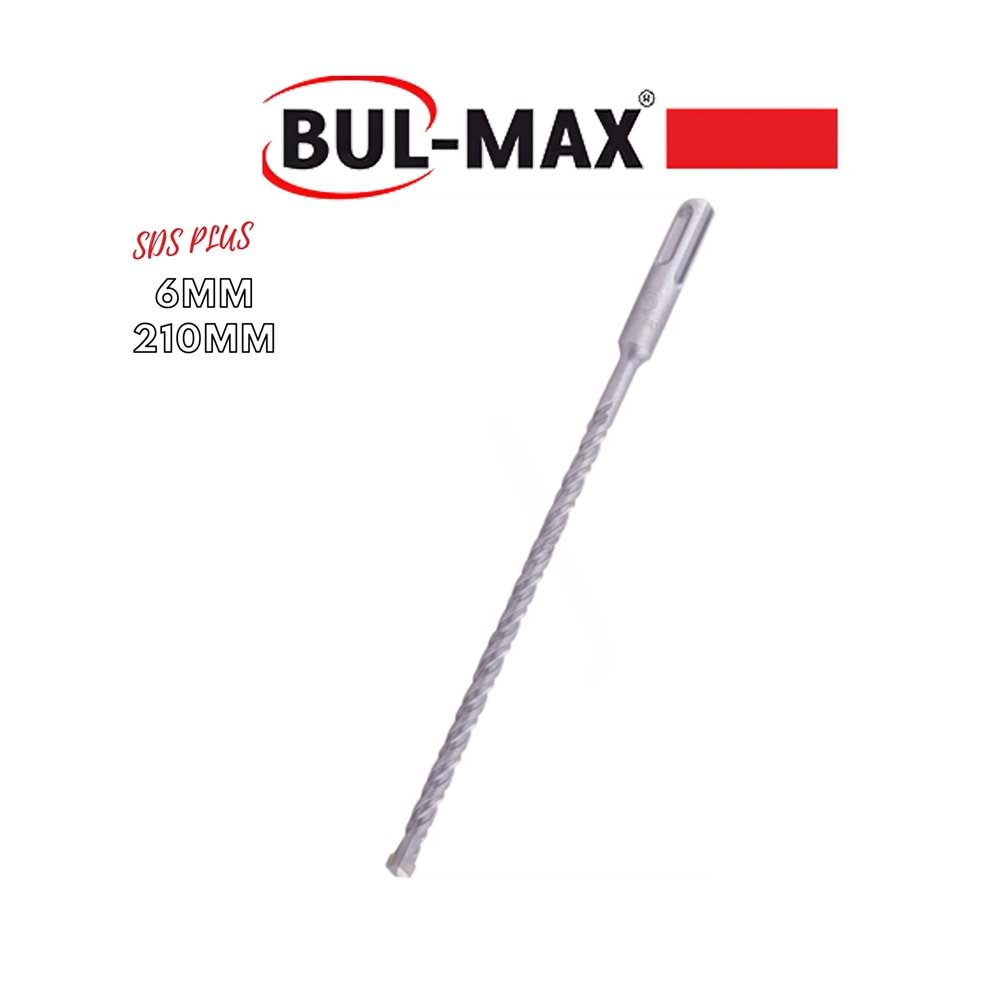BUL-MAX SDS PLUS 2 ELMAS BETON MATKAP UCU 6*210 MM SİLVER