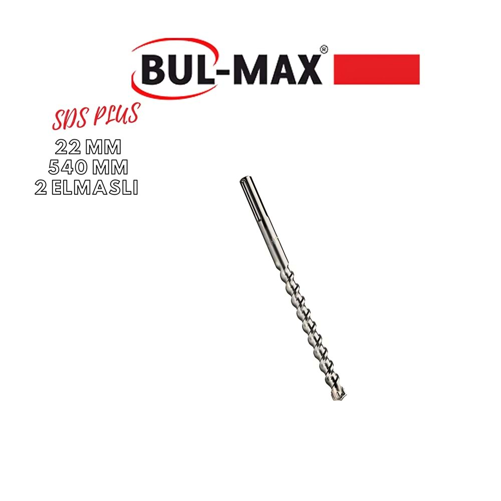 BUL-MAX SDS MAX 2 ELMAS BETON MATKAP UCU 22*540 MM SİLVER