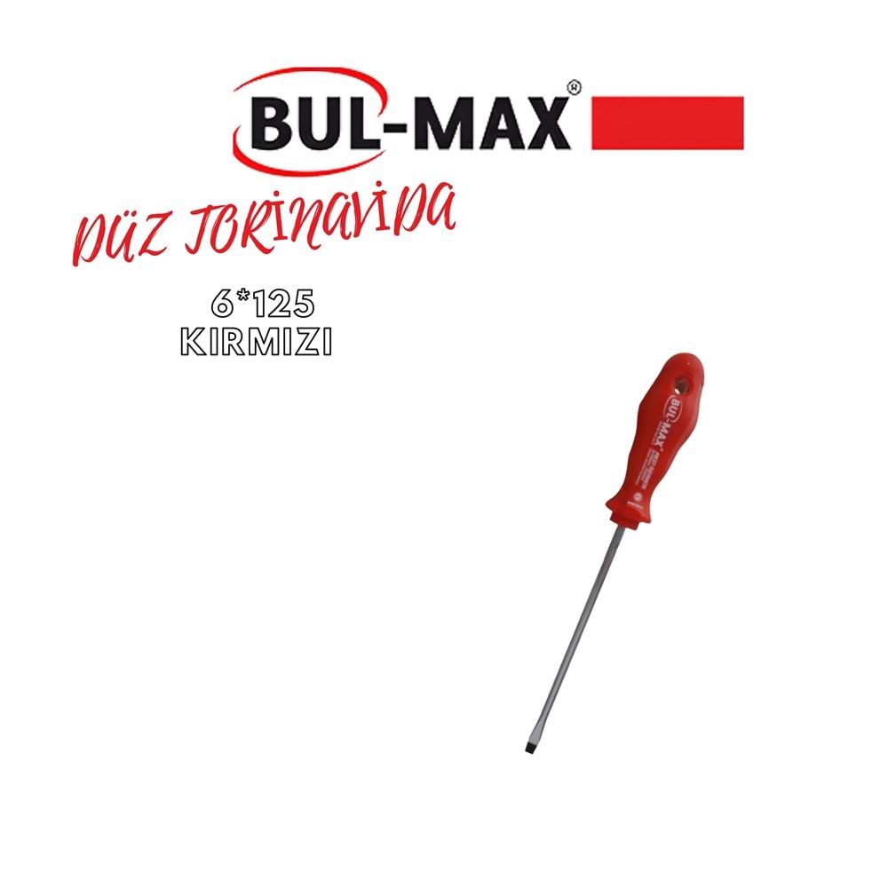 BUL-MAX DÜZ TORNAVİDA 6*125 KIRMIZI