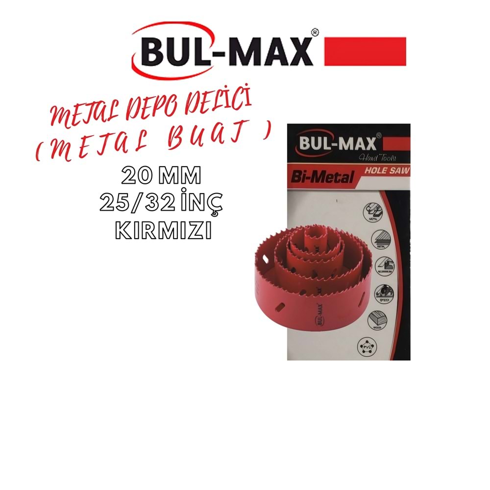 DEPO DELİCİ METAL 20 MM-25/32'' KIRMIZI BUL-MAX