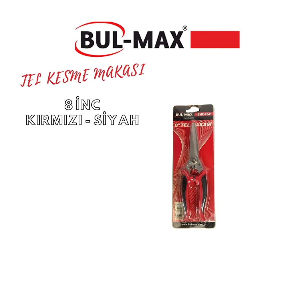 BUL-MAX TEL KESME MAKASI 8 İNÇ KIRMIZI-SİYAH