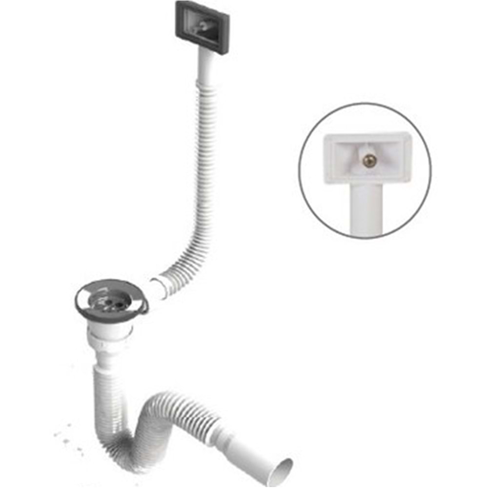 ÖZBEST TAŞMALI 32 MM EVYE SİFONU TEKLİ BEYAZ