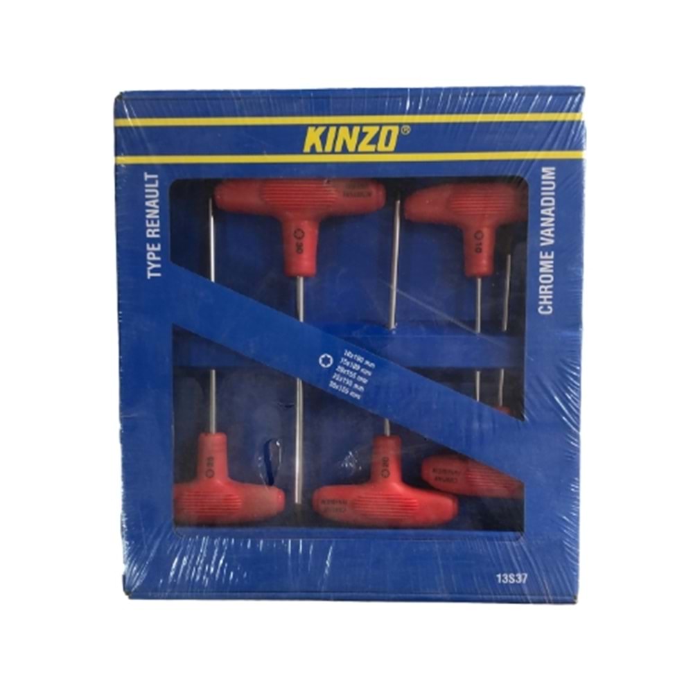 KINZO RENO TİPİ TORK ANAHTAR SET 5 PARÇA 10-30 MM KIRMIZI SAP