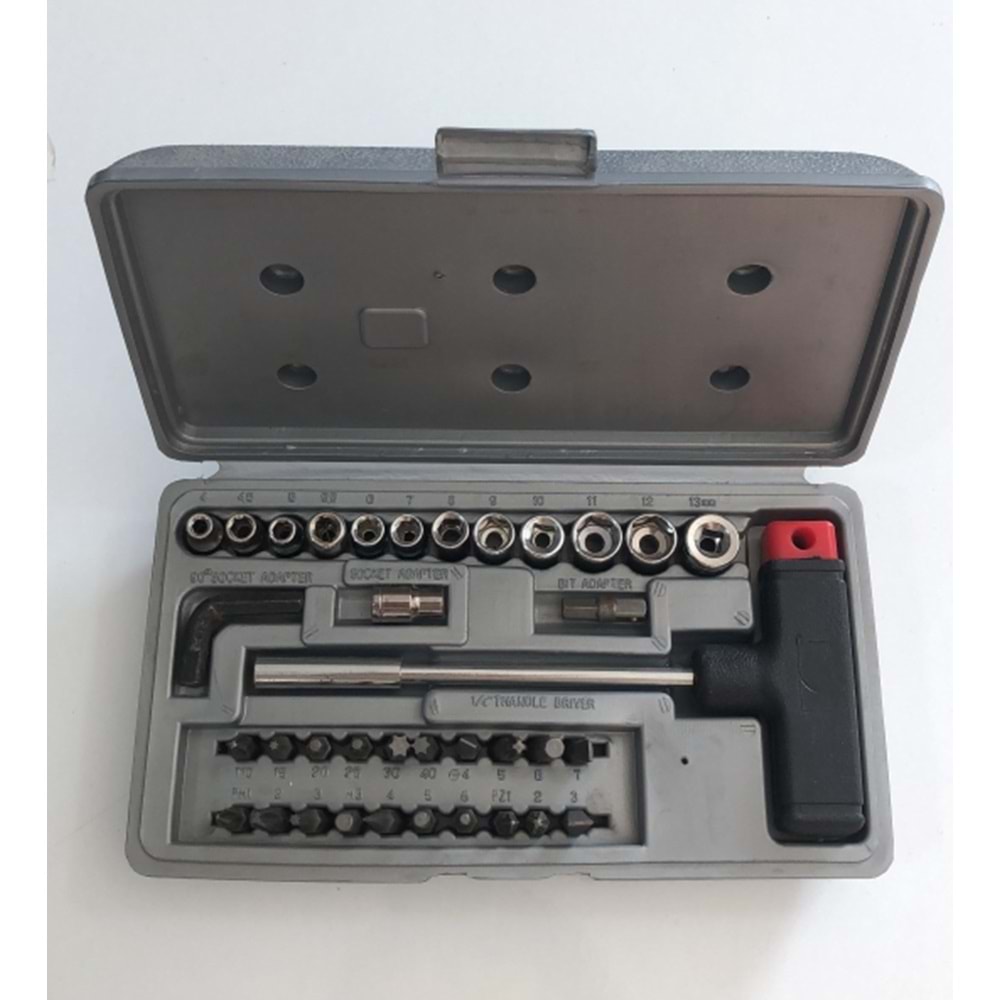 WORK-PLUS LOKMA TAKIMI 27 PARÇA 1/4 İNÇ 4-13 MM MAVİ