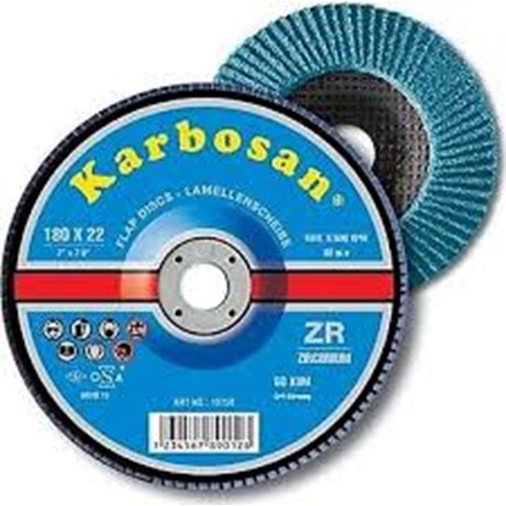 KARBOSAN YUVARLAK ZIMPARA 16 KUM 180 YEŞİL-KIRMIZI