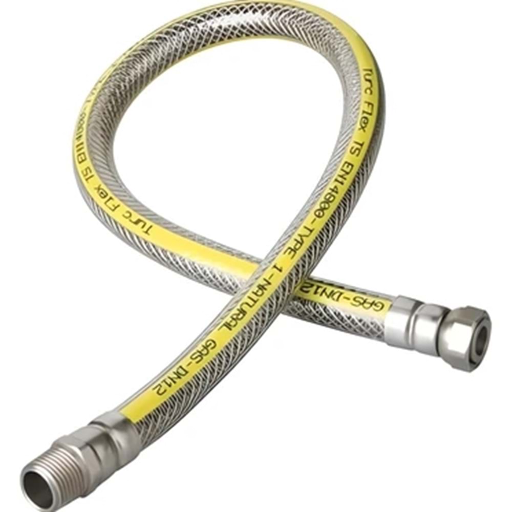 73 PEPE DİŞİ-ERKEK GAZ FLEXİ 1/2*1/2 30 CM SARI