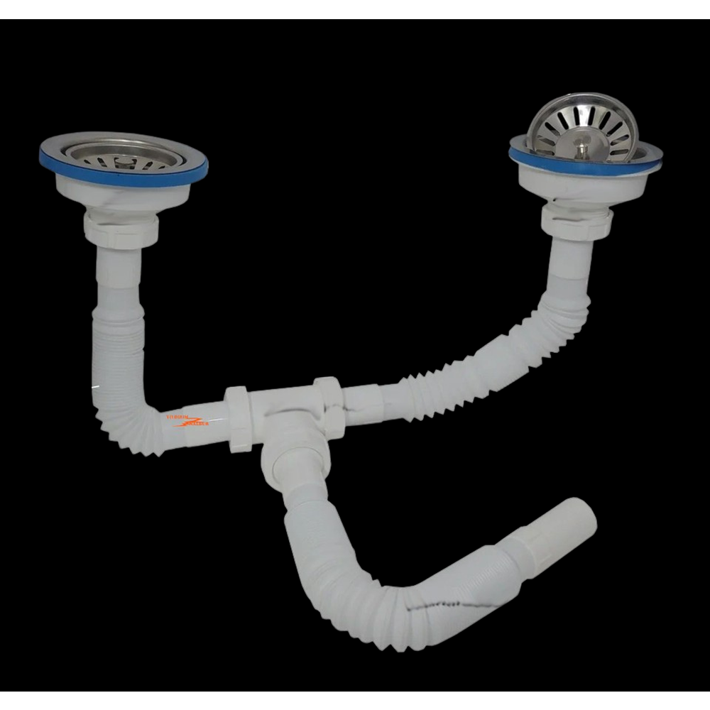 EVYE SİFONU ÇİFTLİ ÇÖPMAK TAŞMASIZ BEYAZ ÖZBEST