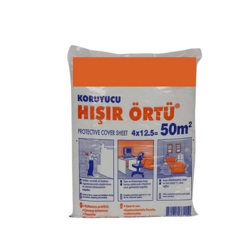 SARAN HIŞIR KORUYUCU İNCE ÖRTÜ 4*12.5= 50 M2 BEYAZ