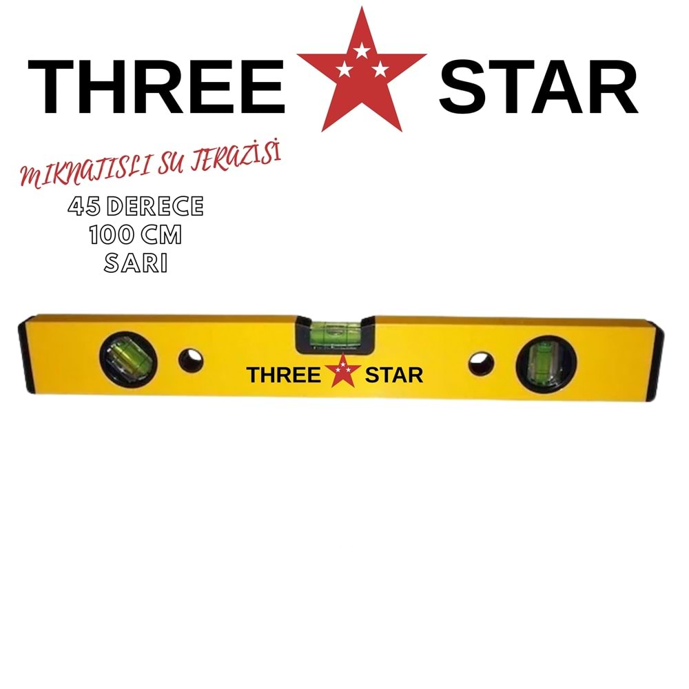 THREE STAR MIKNATISLI SU TERAZİSİ 45 DERECELİ 100 CM SARI