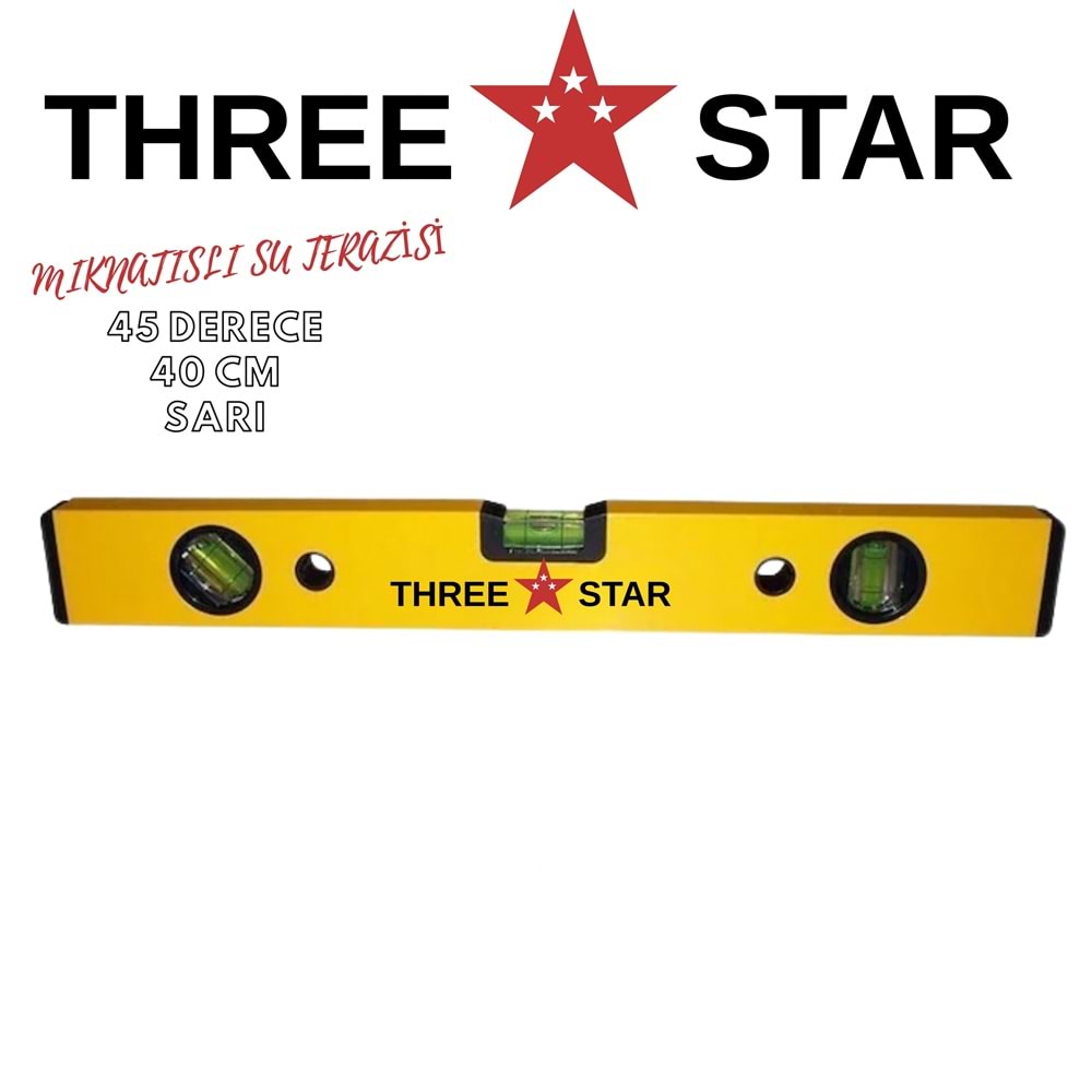 THREE STAR SU TERAZİSİ 45 DERECELİ 40 CM SARI