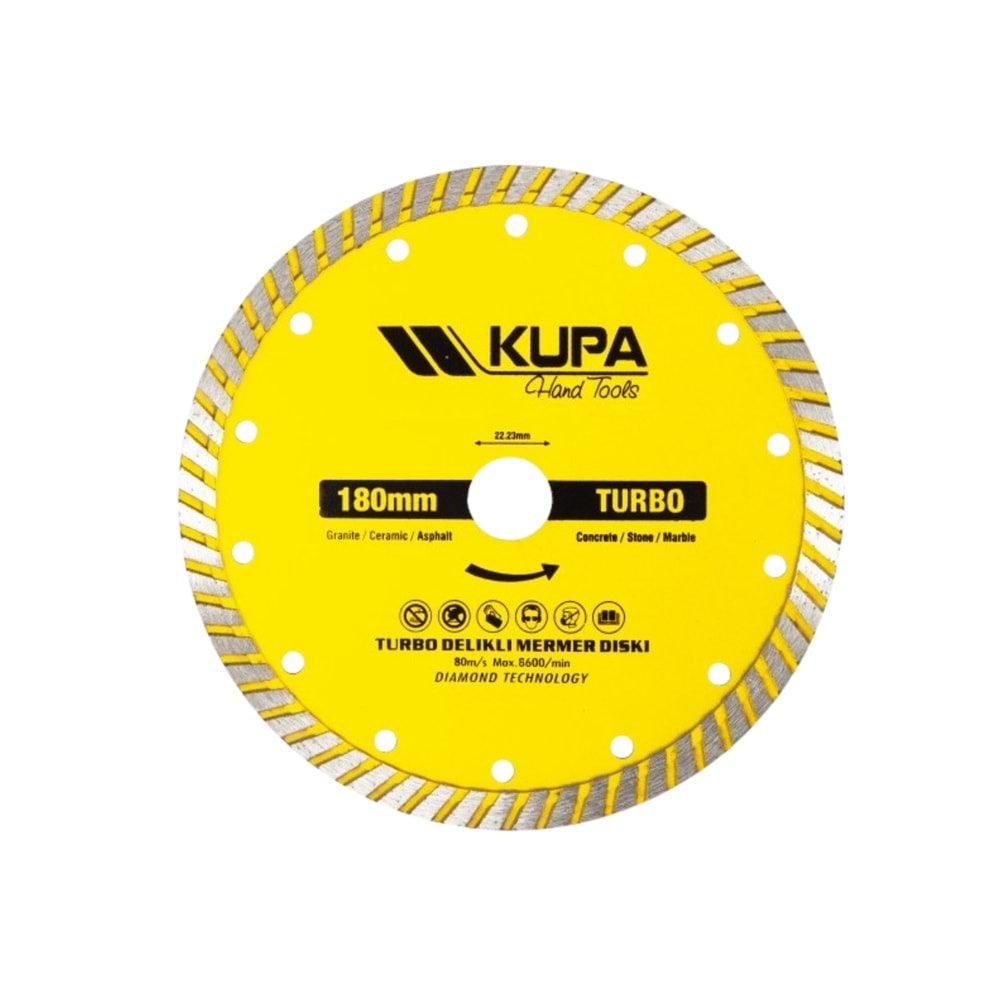 KUPA TURBO SERAMİK KESME TEPSİ 180*22.23 MM SARI
