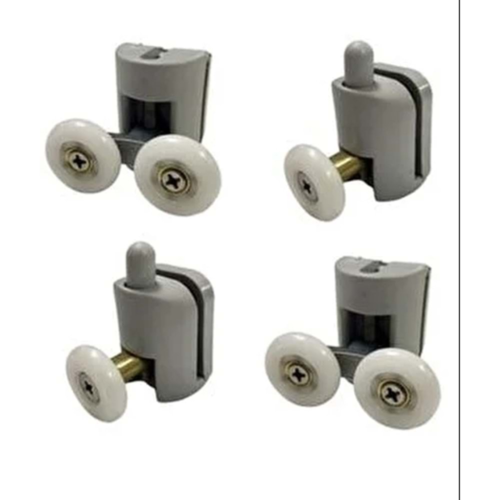 DUŞAKABİN TEKERLEĞİ ALT RAY TEK 22 MM KROM-BEYAZ ADL