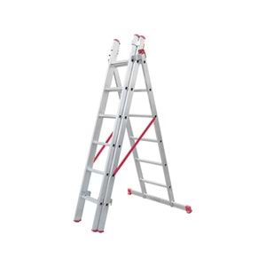 MERDİVEN A TİPİ 3 PARÇA SÜRGÜLÜ 3*2=6 MT SİLVER VİZYON