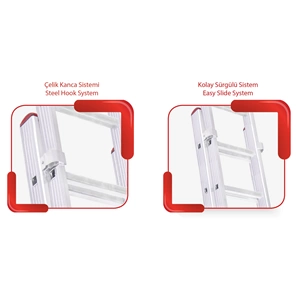 MERDİVEN PTT-SÜRGÜLÜ 2 PARÇA ALM-2X3=6 MT-AKROBAT-