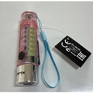 FENER EL-LED - ŞARJLI-33-400 MA-KLAUS-PEMBE