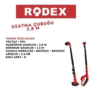 RODEX UZATMA ÇUBUĞU 2.8 M RDX9001