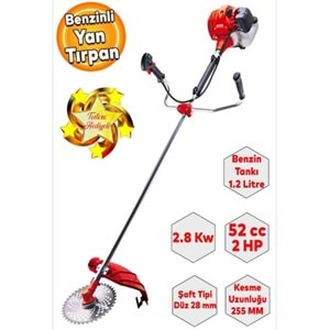 RODEX BENZİNLİ OT BİÇME MAKİNESİ YAN TİP 52 CC 2.8KW KIRMIZI RDX9635