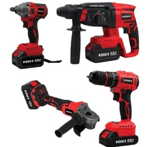 A.K 4LÜ MAKİNE SETİ 0V 3*4.0AH LI-ON D.MATKAP 45NMD+SOMUN SIKMA 300NM+KIRICI-DELİCİ 2.5J+AVUÇ TAŞLAMA 125 MM AKSESUARLI BMC