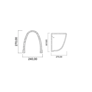 LAVABO AYAĞI OVAL KISA 6KG STİLVİT STL-035